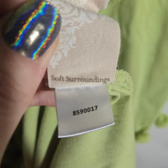 Soft Surroundings Lime Green Alana Dress with PomPom Tassels Margarita Medium - Picture 4 of 8